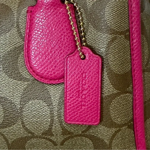 Coach Signature Bennett Brown and Pink Mini Satchel - Picture 3 of 16